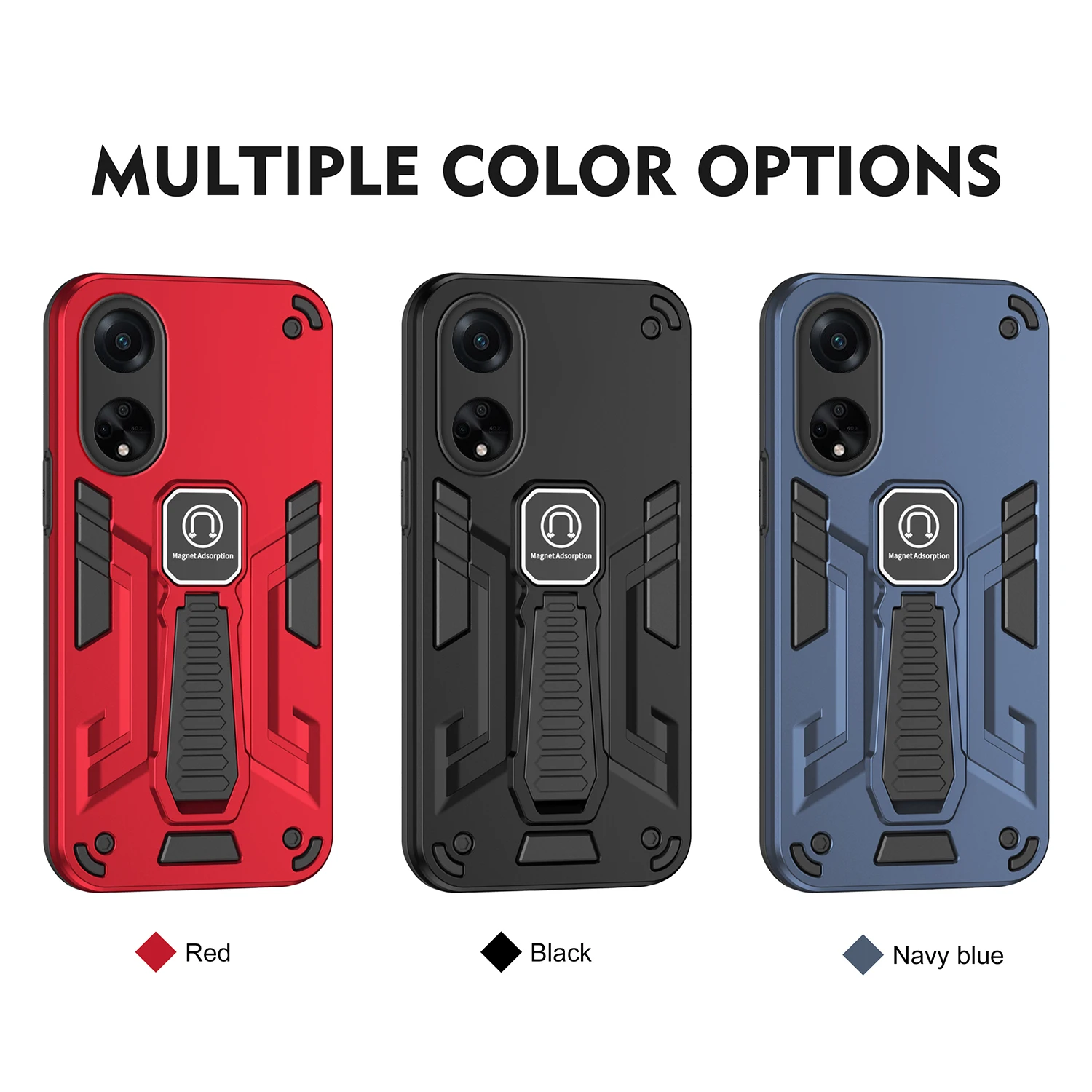 Dual Layer Shockproof Fall Support Armor Shell For OPPO A79 5G A78 4G 5G A98 A96 A93 A77 A57 A58 A38 A18 A16 A17K A74 A54S 4G 5G
