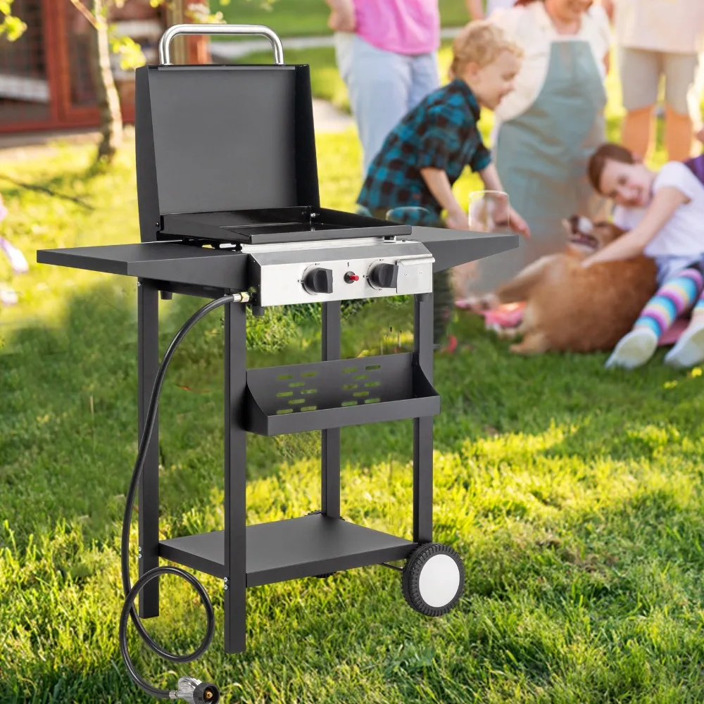 

Portable Outdoor Camping Party 2 Burner 20000BTU Stove Propane Oven Garden