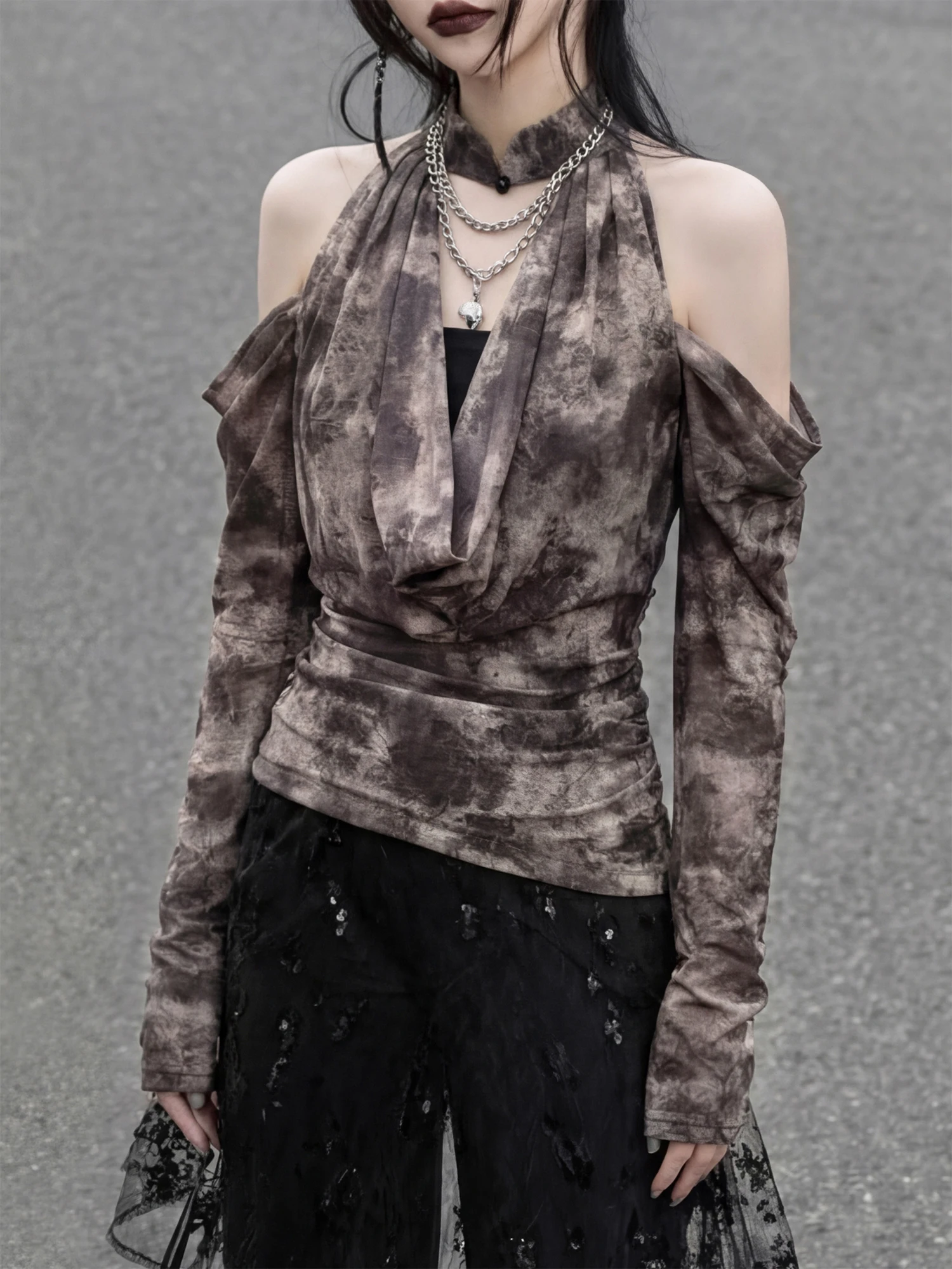 

Облегающее женское нижнее белье с открытыми плечами, цвет кофе, с эффектом плавного перехода, весенняя мода, сексуальное базовое белье, кружевное белье