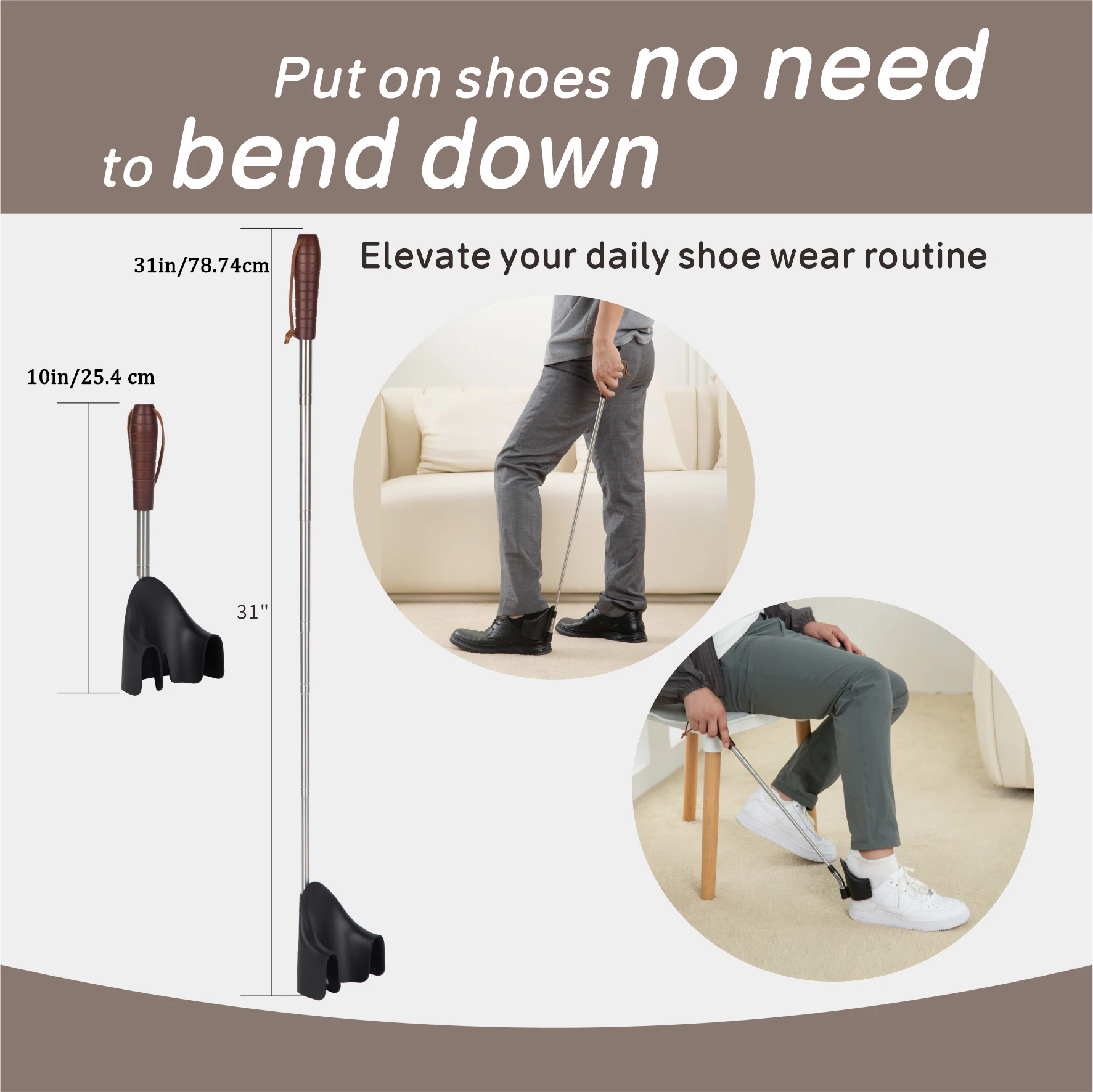 Shoe Horn Long Handle for Seniors-10-31 Telescopic Shoehorns For Men Pregnant Woman Gifts Elderly Dad