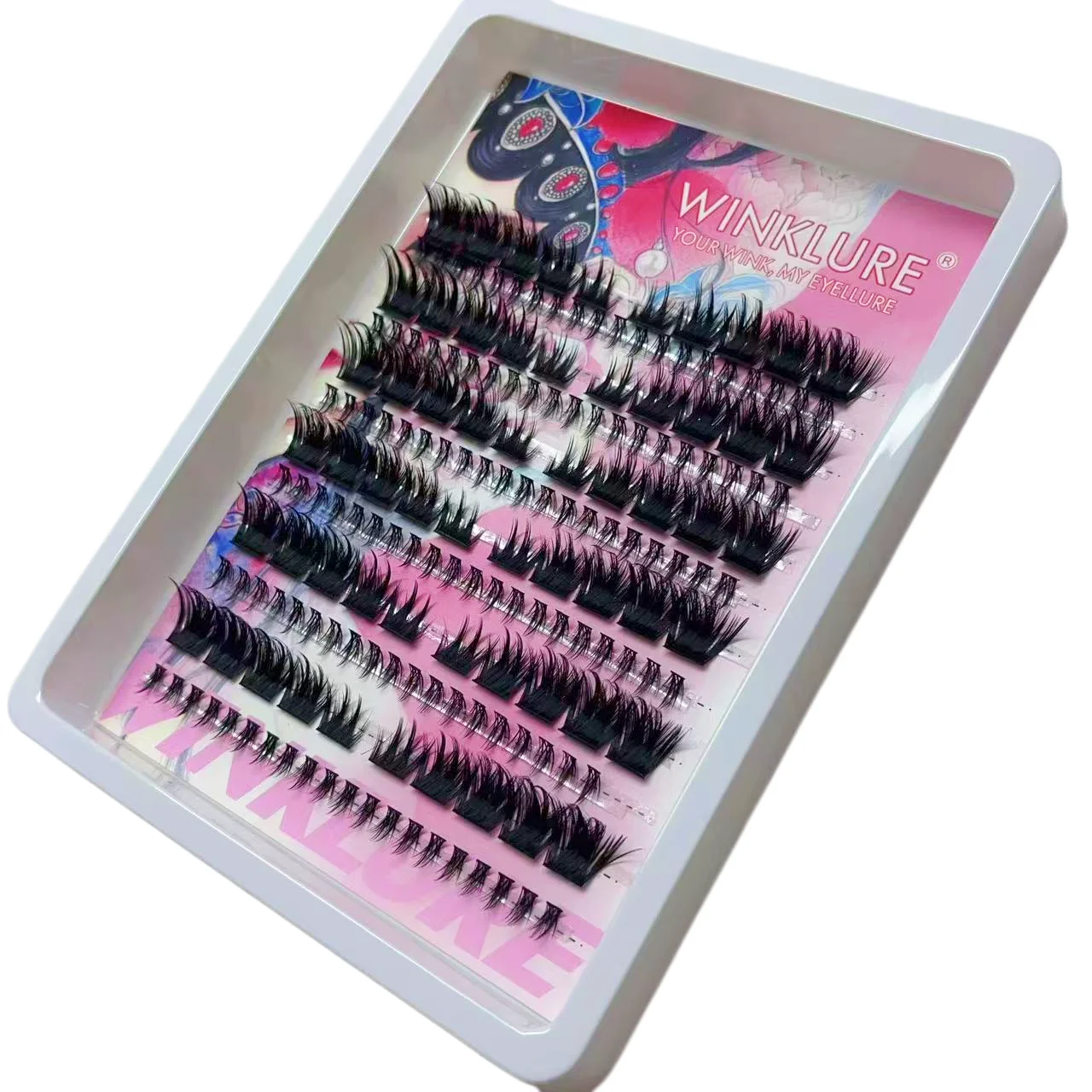 WINKLURE Manga Cat-Eye-Stil Wimpern, dünn, leicht, wiederverwendbar, Cluster-Wimpern, natürliche & glamouröse Wimpernverlängerungen – Detail 6