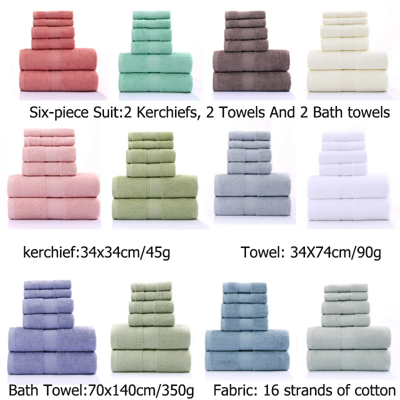 Absorbent Cotton Bath Towel Set (For Adults and Children) Soft Bath Towel, Washcloth, Large Hand Towel ,Brown 34X34 34X74 70X140