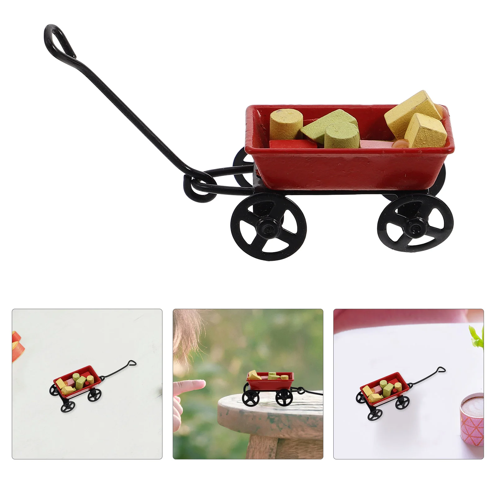 House Mini Accessories Toys Fairy Garden Wagon Dollhouse Miniature Cart Simulation Ornaments Educational Children