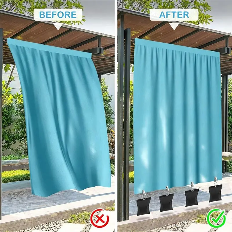 [NEWA76K!】 Gazebo Curtain Weights 8 Pack Heavy Duty Outdoor Wind Resistant Reusable Drapery Weighted Bottom Sandbag Weights