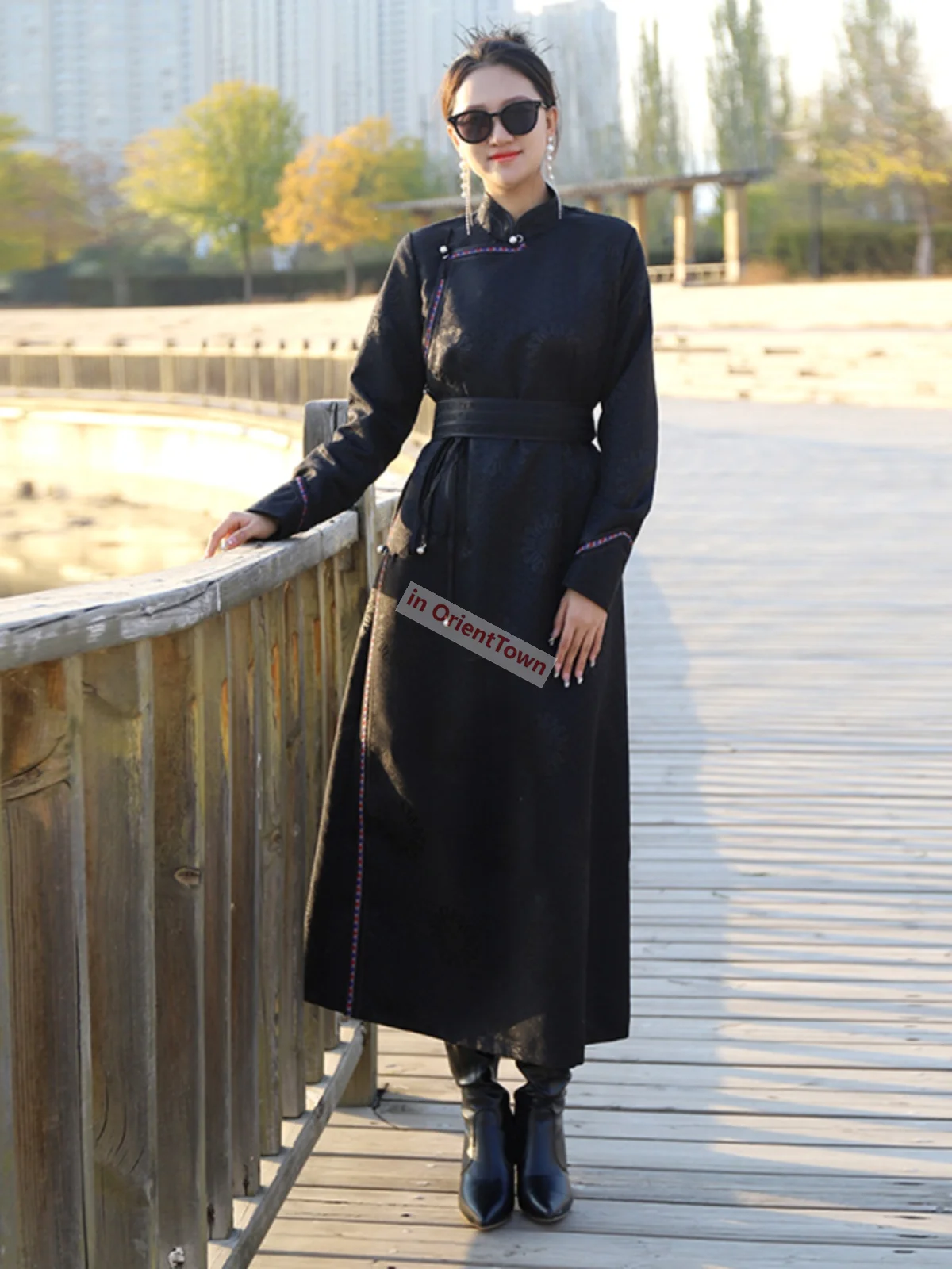 Mongolian Traditional Clothes Modern Improved Mongolia Robe Traditional Daily Life Outfit Ethnic Costume Formal Dress For Women