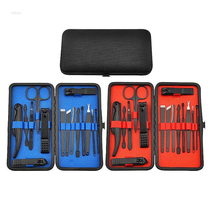 Stainless Steel Manicure Pedicure Tool Set Nail Clipper Nail Cutter Cuticle Scissors Eyebrow Trimmer Grooming Beauty Gift Box
