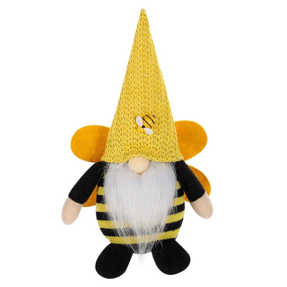 

Desktop Bee Gnome Ornament Creative Festival Decor Adorable Compact Design Fine Workmanship Stone-Weighted for Home Office Use