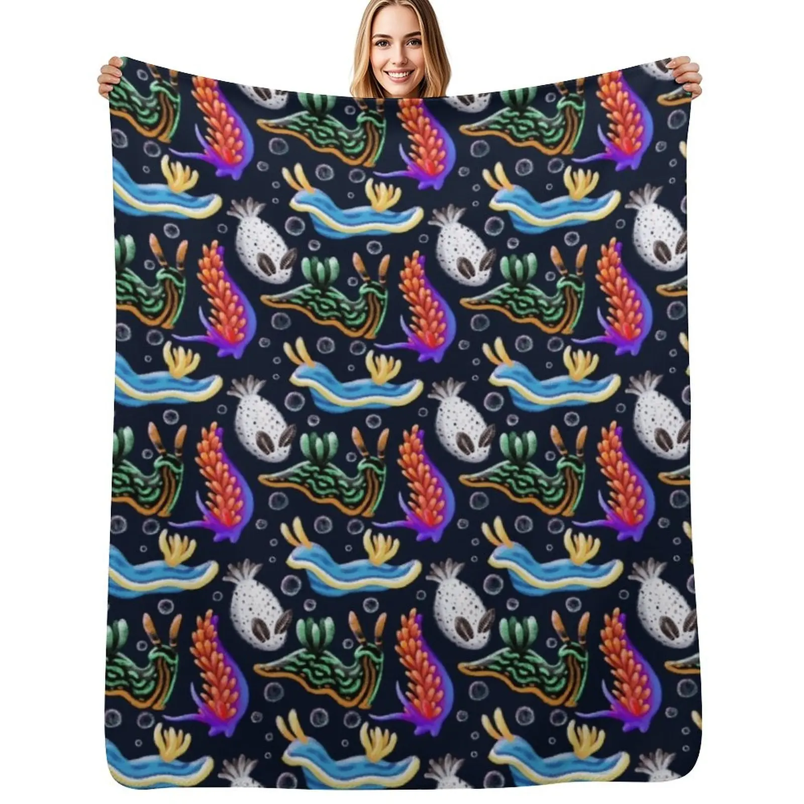 

Nudibranchs Throw Blanket Luxurious Soft Blanket Holiday Gift for Family