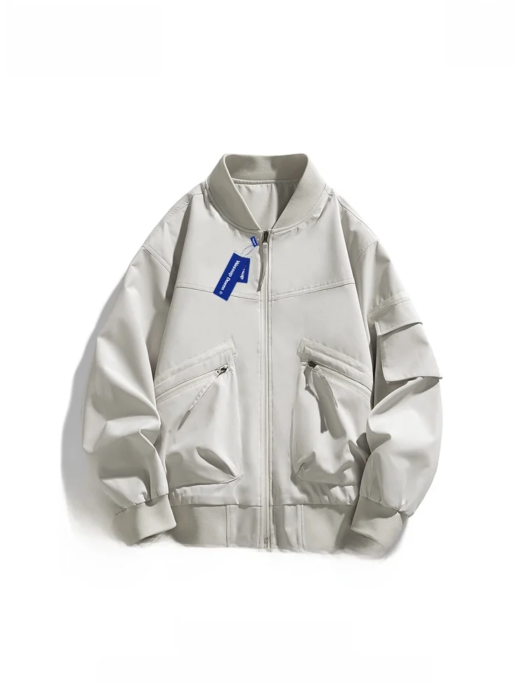 

Wassup Dozen Men's Flight Jaet Baseball Sle Spring Autumn Faion Urban Polyester Long Sve Zipper Closure Breathable