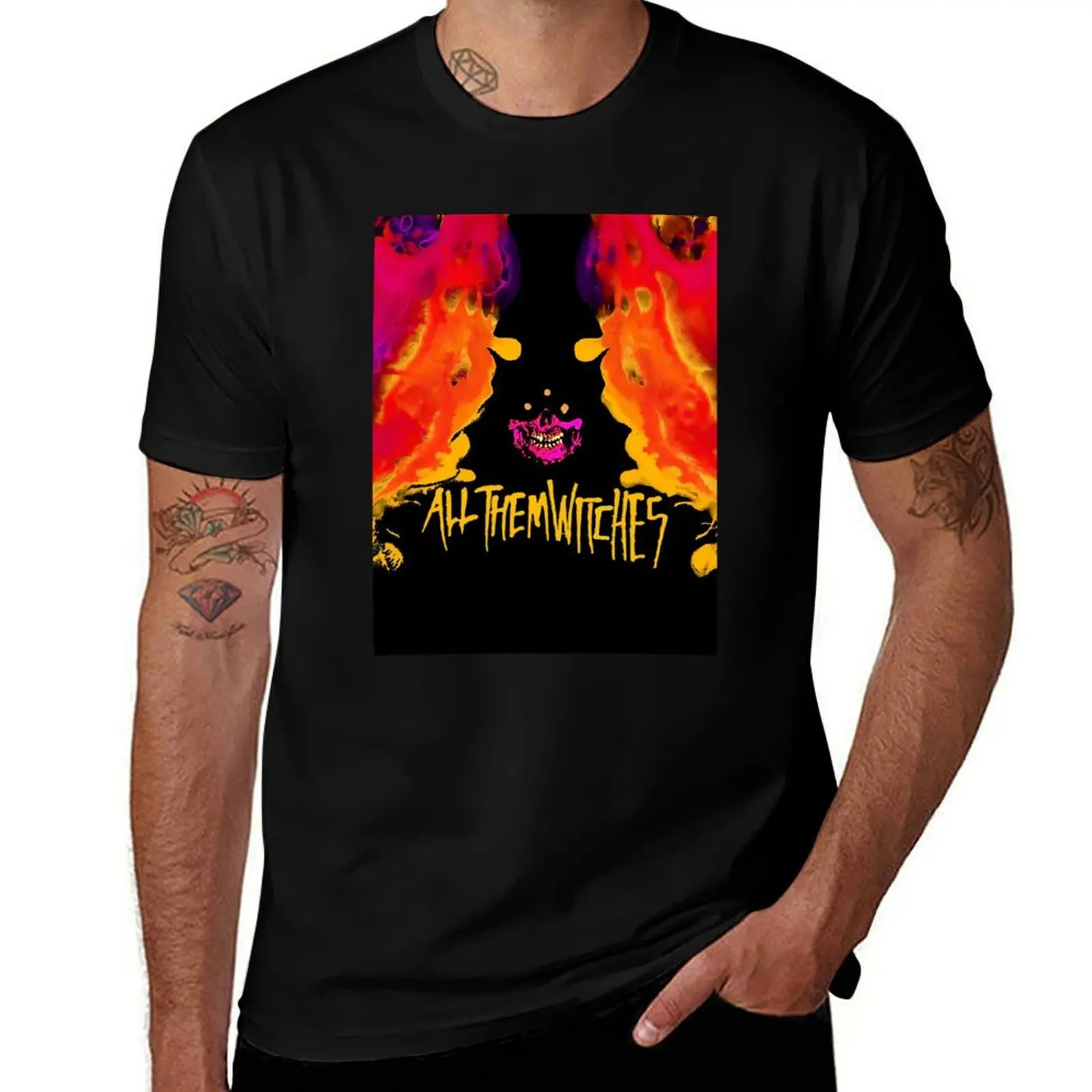 

All them witches ATW colourful skull T-Shirt anime stuff summer tops T-shirts oversize men t shirt