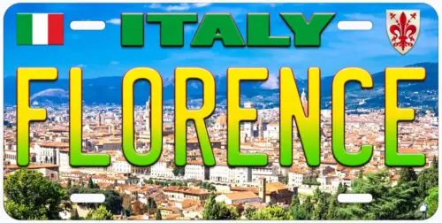 Florence Italy Novelty Car License Plate Aluminum