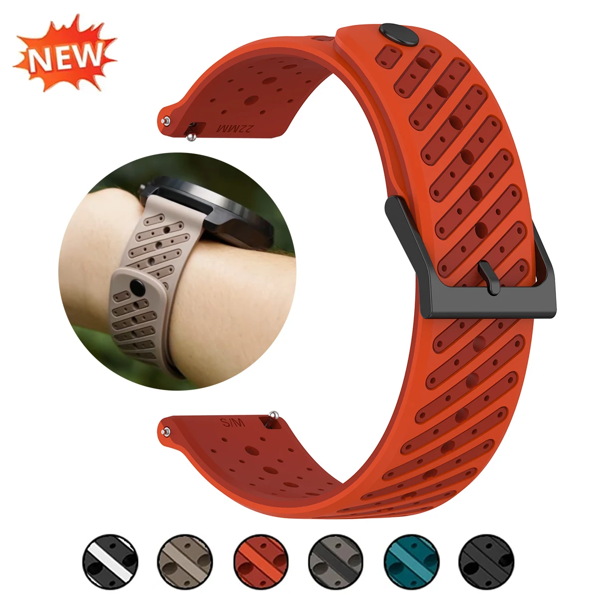 Correa de silicona de 22mm para Huawei GT6/5/4, correa deportiva Universal de sarga de 46mm para Suunto Race2/Vertical 2/Vertical/9 Peak Pro