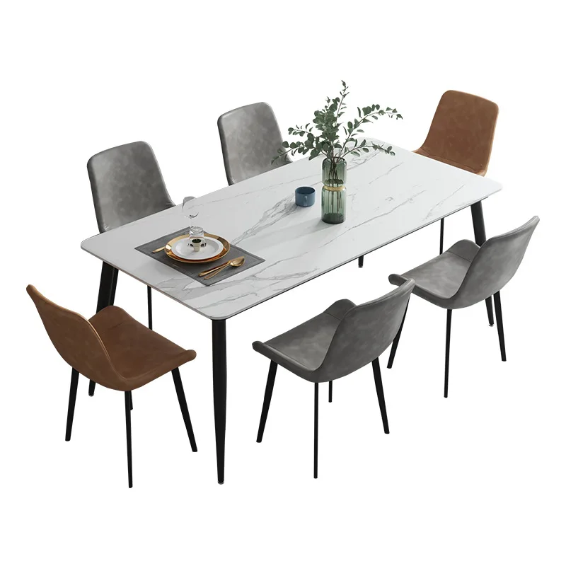 

Шифер, современный простой бытовой светильник для маленькой квартиры, роскошный скандинавский рок-плита, прямоугольный обеденный стол, комбинация стульев