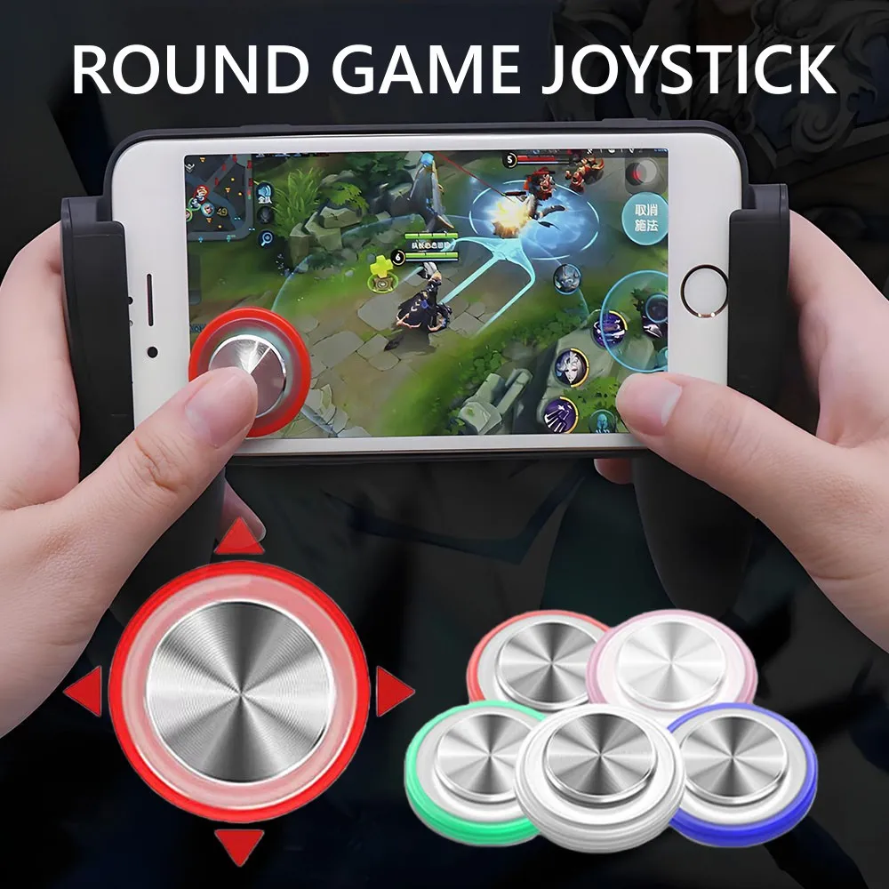 

Mobile Games Suction Cup Gamepads Mini Portable Oval Hand Tour Joystick Stainless Steel Button Game Controller for iOS Android