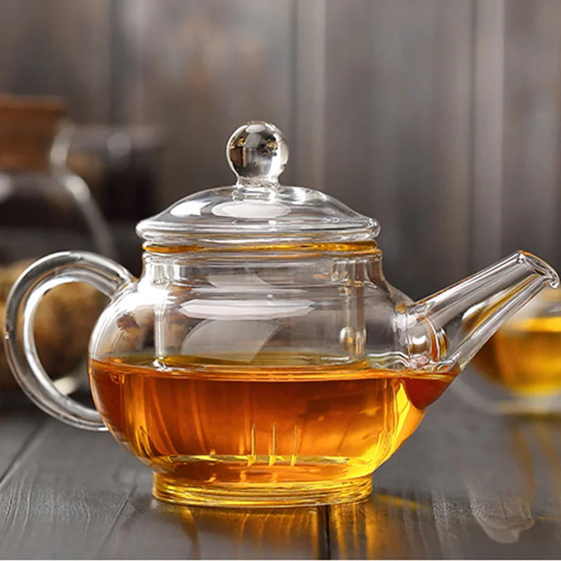 250ml Mini Small Glass Teapot With Filter Kung Fu Tea Maker Teaset Household Heat Resistant Flower Tea Pot Teaware