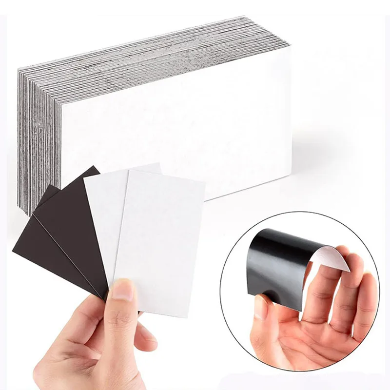 20/40/60/80/100 صفائح مغناطيسية لاصقة 3.5 "× 2" مع دعم لاصق 16 مل مل ملصق مغناطيسي مرن