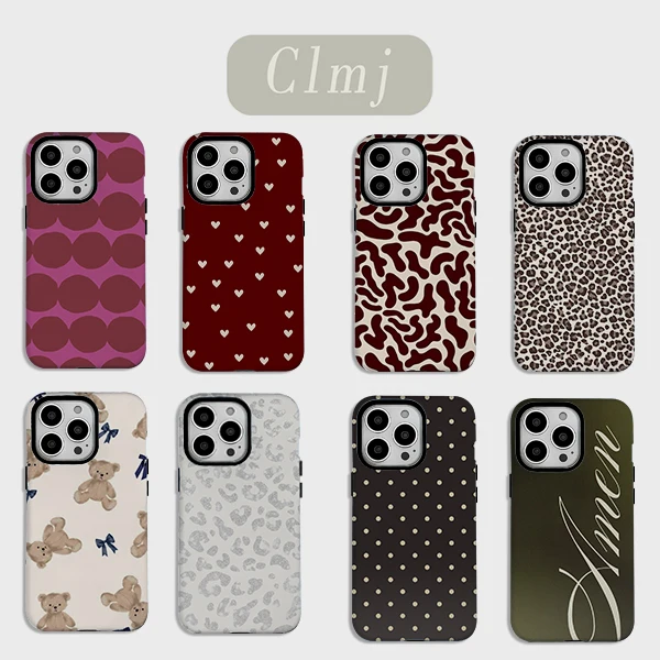 Coque de téléphone léopard blanc Ins de luxe, étui de luxe Double couche pour iPhone 17 16 15 14 13 12 11 X XS XR XSMAX 7 8 Air Pro Max Plus