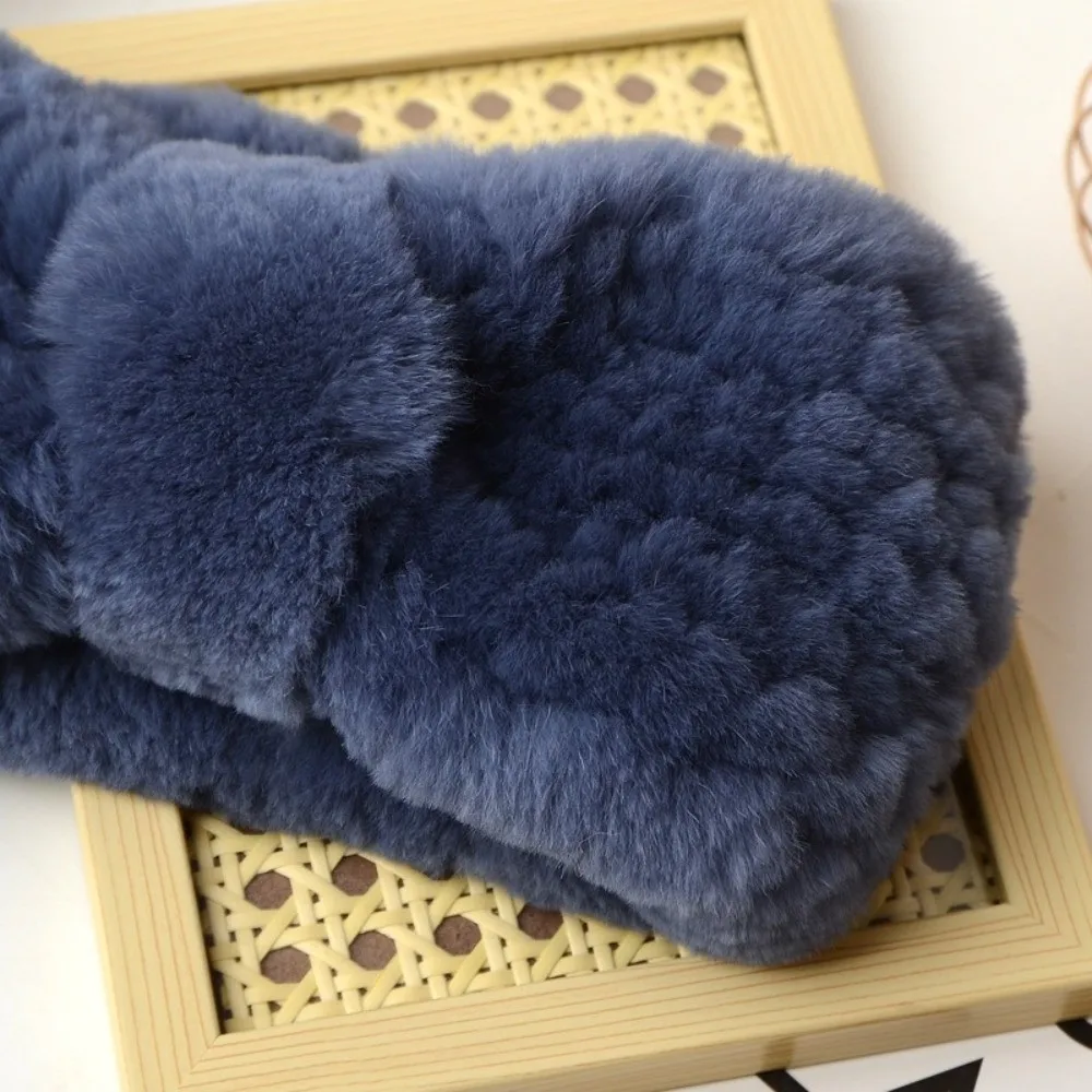 

Новая эластичная повязка на голову из кроличьего меха, многофункциональная ветрозащитная повязка для волос, защита от холода, зимняя.