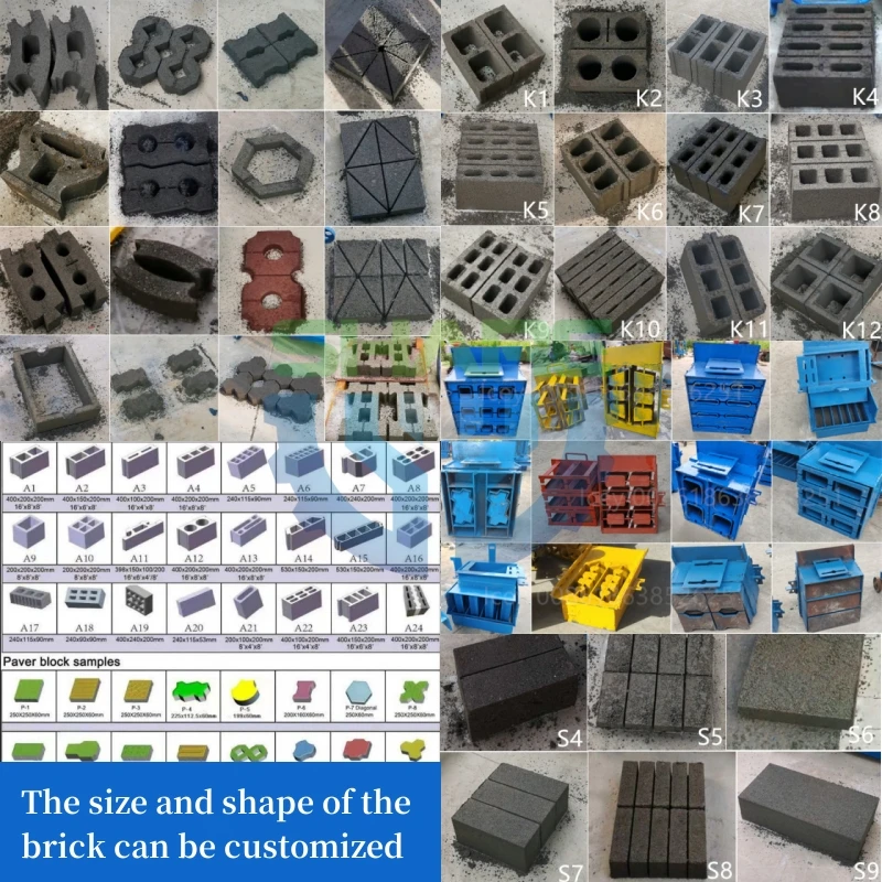 Concrete Block Making Semi-Automatic Hollow Cement Brick Making Machine Small Mobile Manual Machine Manufacturer