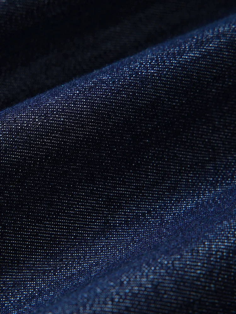 FIGOHR-Jupe Midi en Denim Vintage pour Femme, Taille Haute, Ligne A, Couleur Unie, Plissée, Fine, Cadeau de Ceinture Gratuit