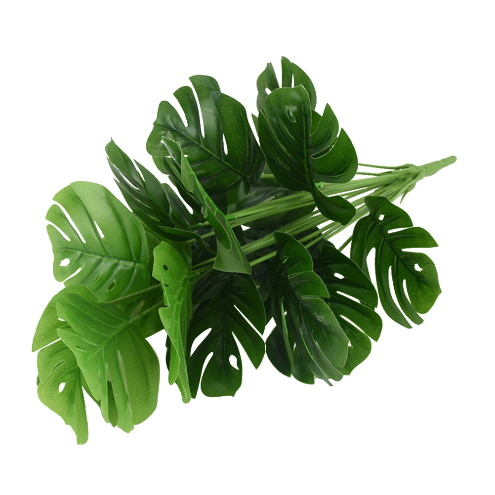 

18 Branches Artificial Monstera Lifelike Plant Decor Faux Leaves Home Office Cafe GalleryPlantTurtle Leaf