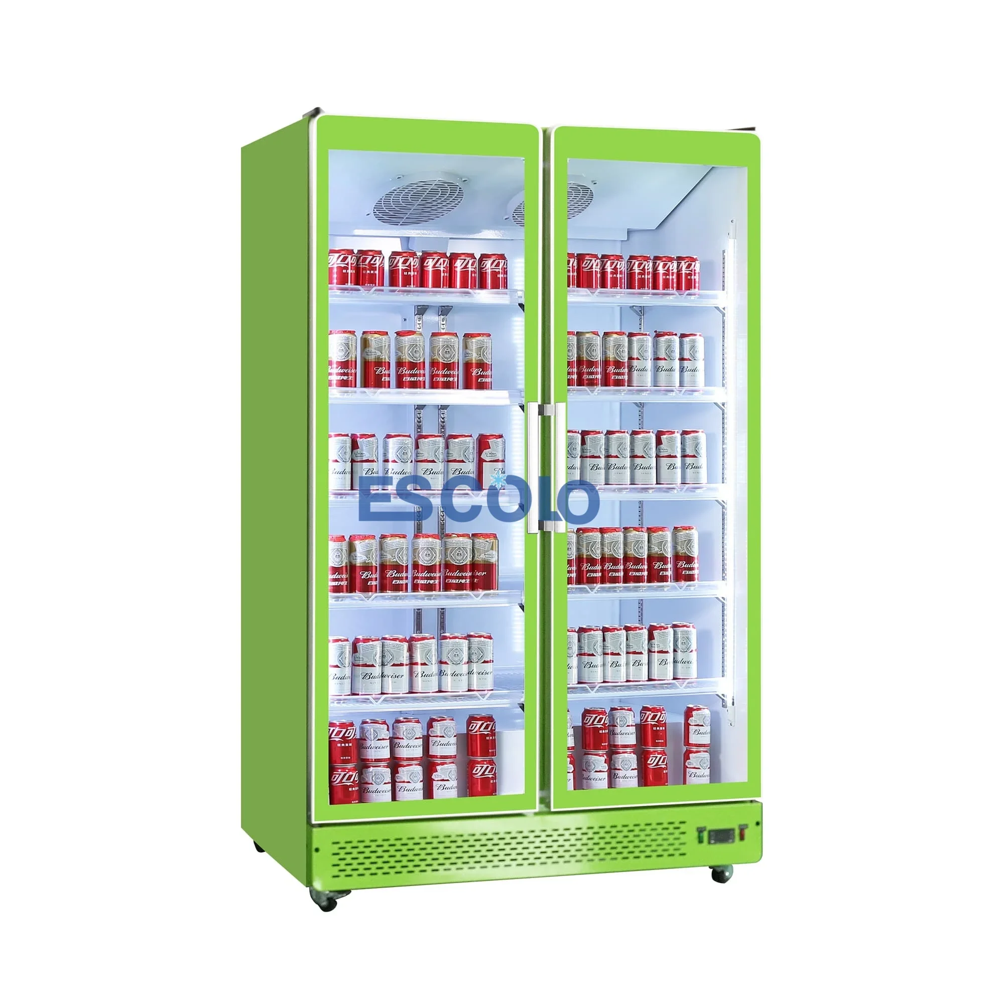 Drink Refrigerator Commercial Display Fridge with Glass Showcase, Perfect Supermarket Refrigerator for Cooling Beverages