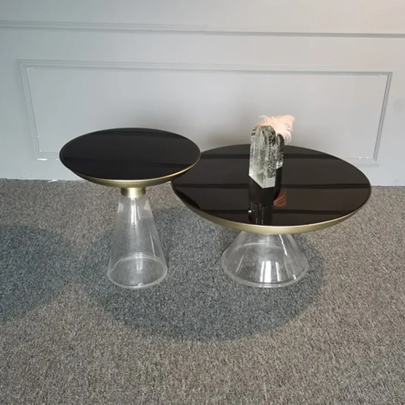 Tavolino da caffè combinato trasparente