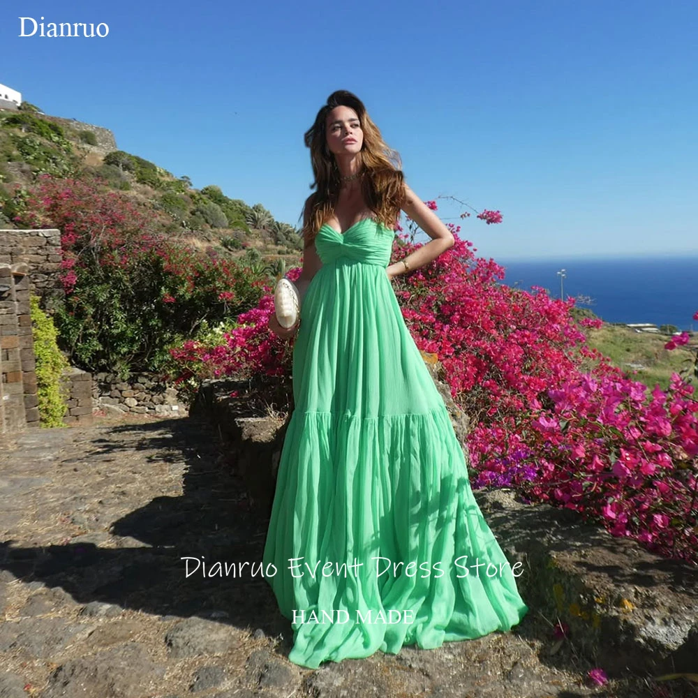 

Dianruo Sweetheart A Line Evening Dresses Flowy Vibrant Vestidos De Festa Floor Length Chiffon 2026 Vestidos De Gala Customized