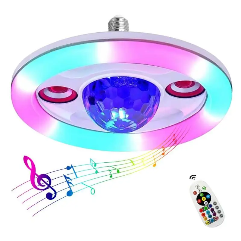 Imagem -06 - Led Inteligente Colorido Bluetooth Lâmpada de Teto E27 Lâmpada Disco Alto-falante Música Noite Luz com Controle Remoto Casa Decoração 85265v