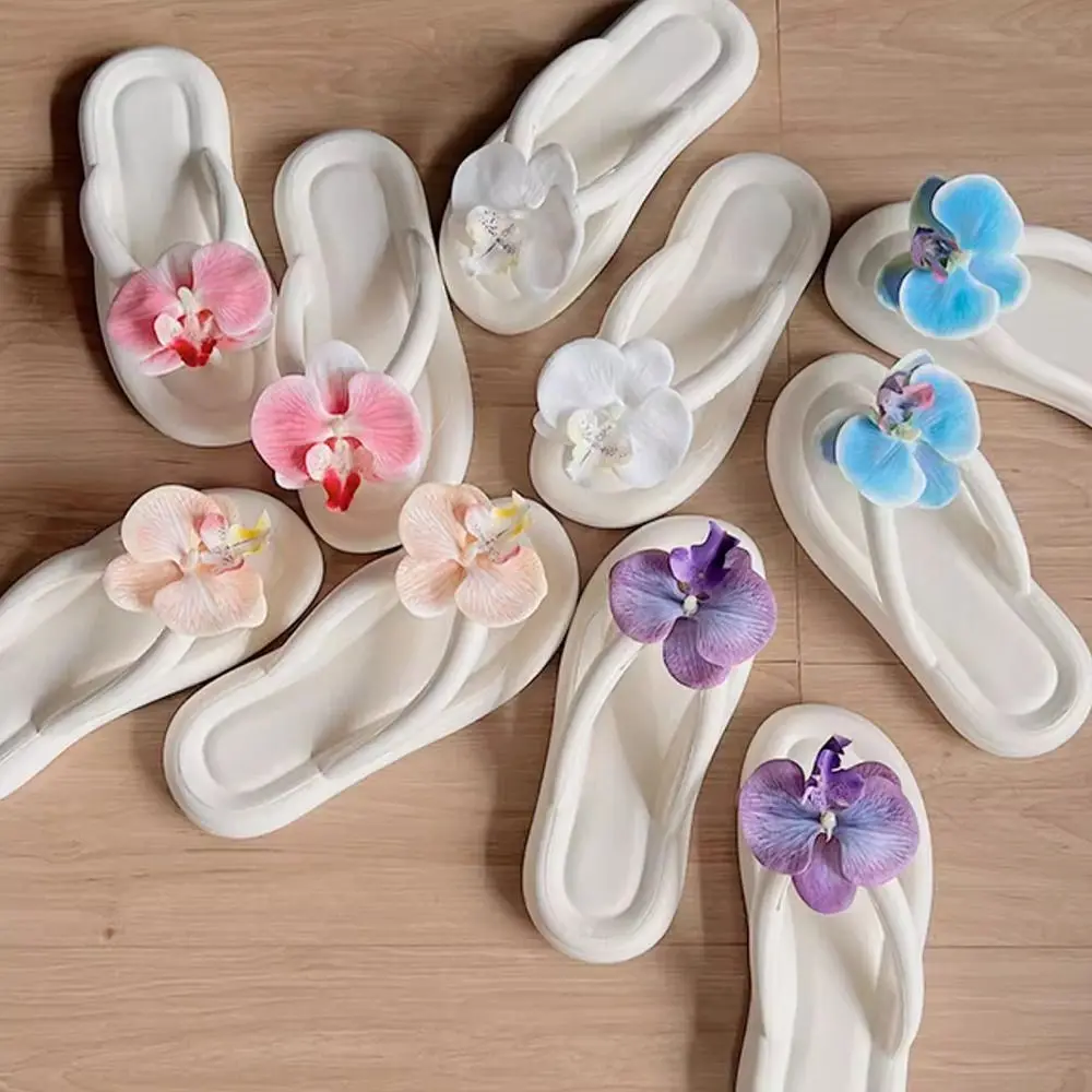 أزياء إيفا الوجه يتخبط المضادة للانزلاق الصنادل الأوركيد الصيف كليب على الشرائح عطلة