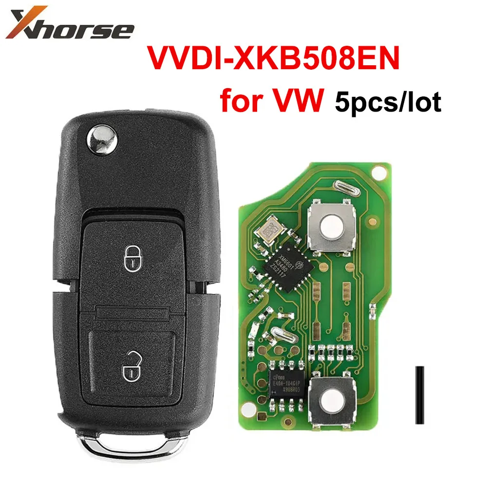 

5pcs/lot Xhorse 2 Buttons XKB508EN Wire Universal Wire Remote Key B5 Type for VW for VVDI Key Tool VVDI2(English Version)