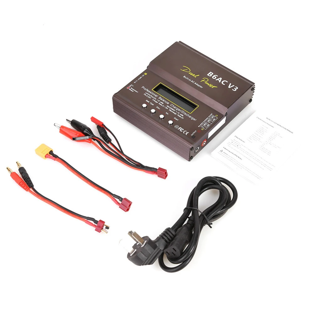 B6AC V3 Balanced Charger 80W NiMH/NiCd Battery Pack Model Aircraft Charger, Built-in Power Supply