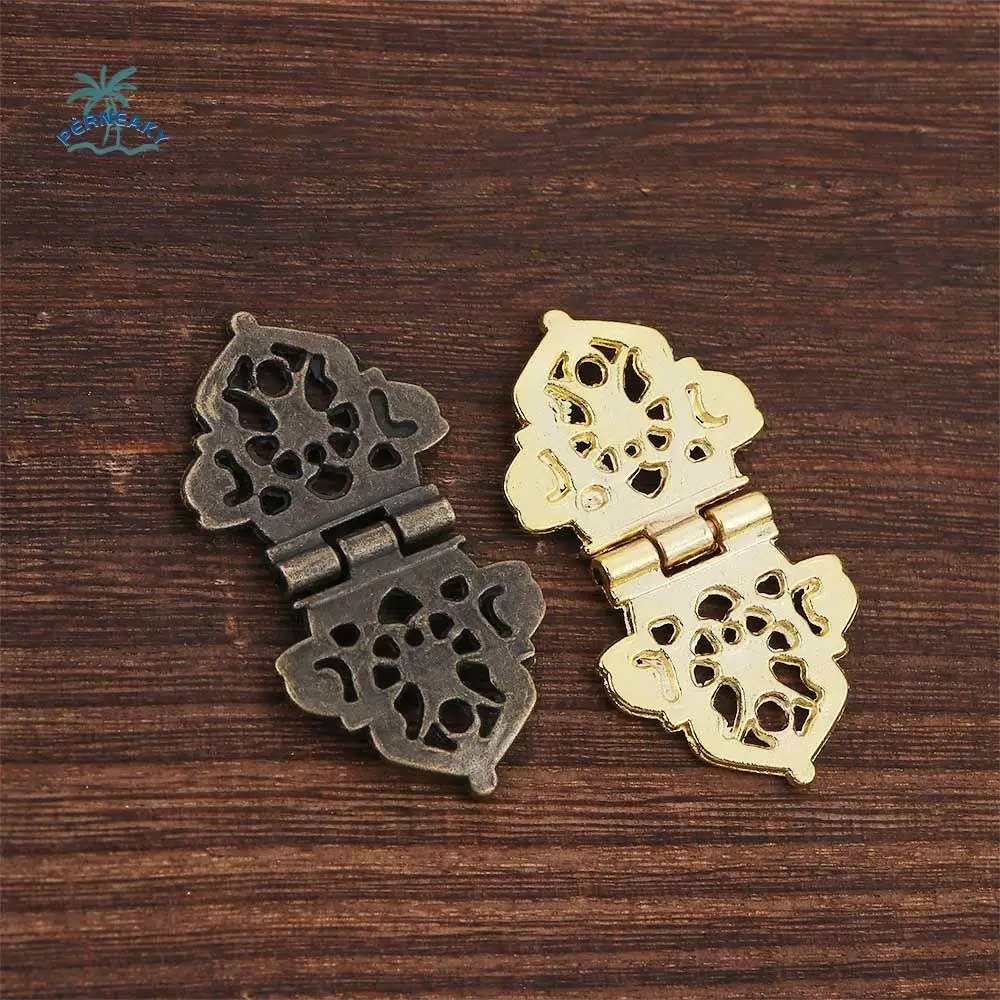 

Cabinet Decorative Alloy Mini Vintage Lace Hollow Flower Furniture Hardware Antique Butt Hinges