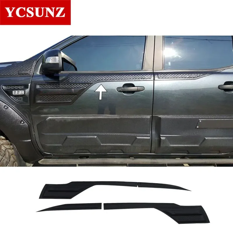 

Black Door Cladding Kits Upper Moldding For FORD RANGER Wildtrak 2012 2013 2014 2015 2016 2017 2018 2019 T6 T7 Double Cabin