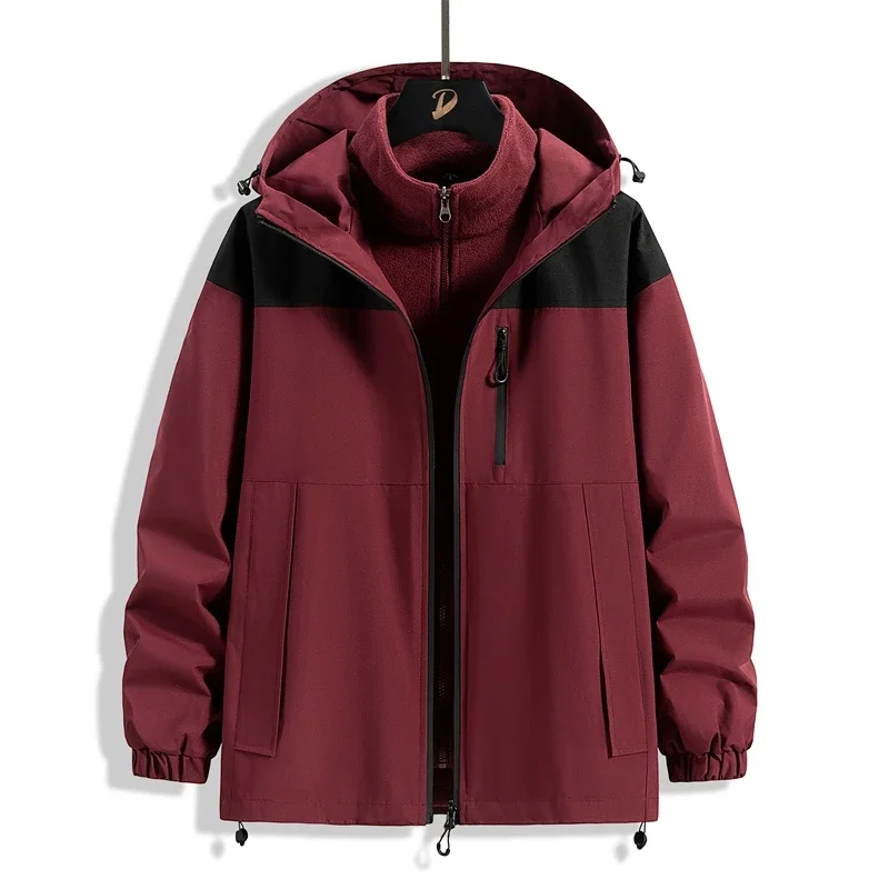 

Зимняя уличная утолщенная теплая модная удобная модная куртка штурмовика 3-в-1, уличная альпинистская куртка для кемпинга и пары