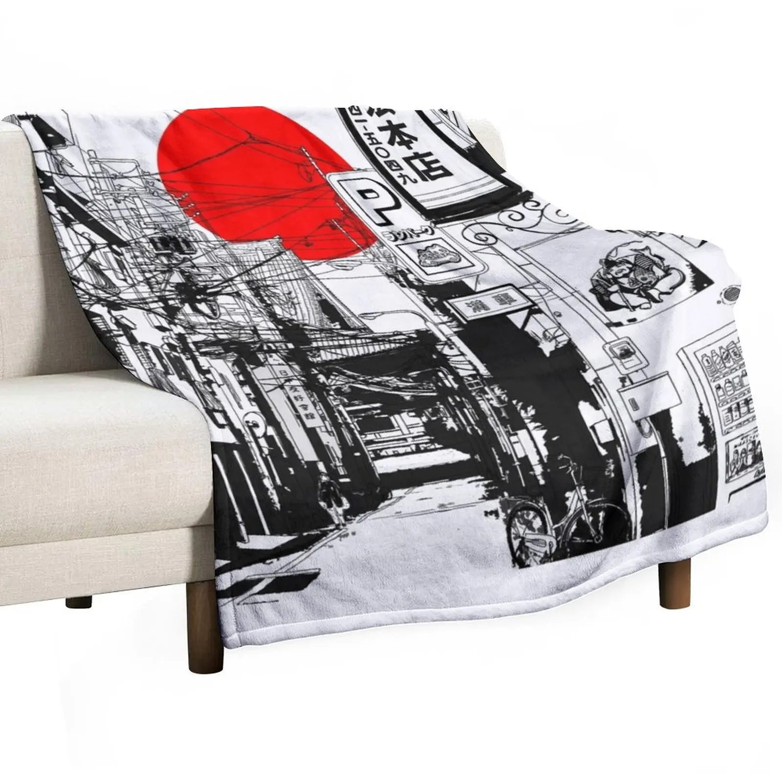 

Tokyo street sunrise Throw Blanket for babies Sofa Personalized Gift Blankets