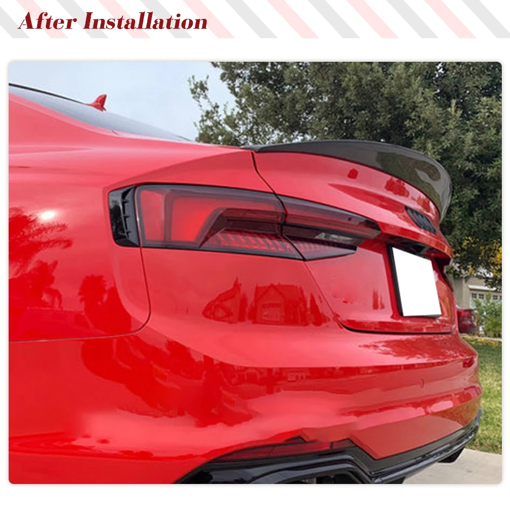 

Real Carbon Fiber Car Rear Spoiler Trunk Boot Lip Wing for Audi A5 S Line S5 RS5 B9 9.5 2017-2023 Rear Trunk Spoiler Wing