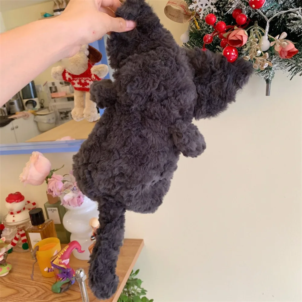 Kawaii Long Tail Cat Doll Pencil Bag Plush Stuffed Cat Doll Stationery Bag Simulated Large Capacity Cat Pen Pouch School