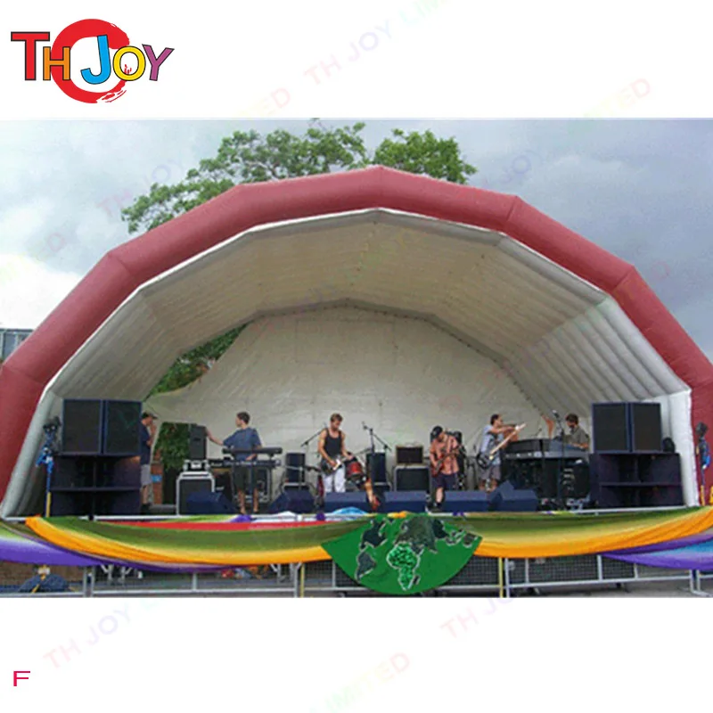 Giant black/white Inflatable Stage Cover Tent,Air Supported Inflatable Stage tent Dome Marquee Double Layers Outdoor Exhibition