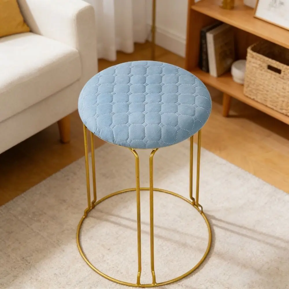 

2Pcs Thick Round Cushion Solid Color Soft Material Stool Seat Cushion Universal Elastic Edge Chair Cover Restaurant Setting