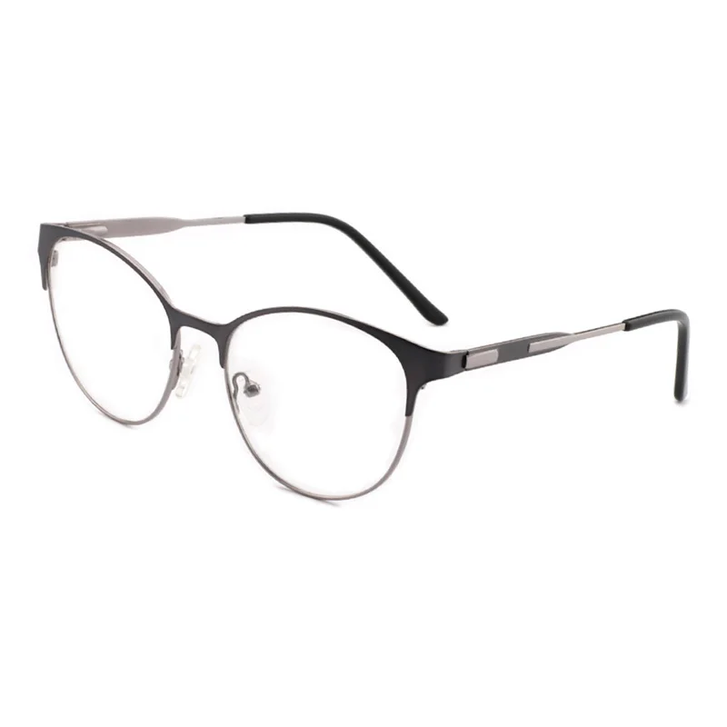 SHINU Women's Multifocal Reading Glasses Round Metal Eyeglasses Progressive Reading  Glasses Presbyopic Near and Far Multifocal