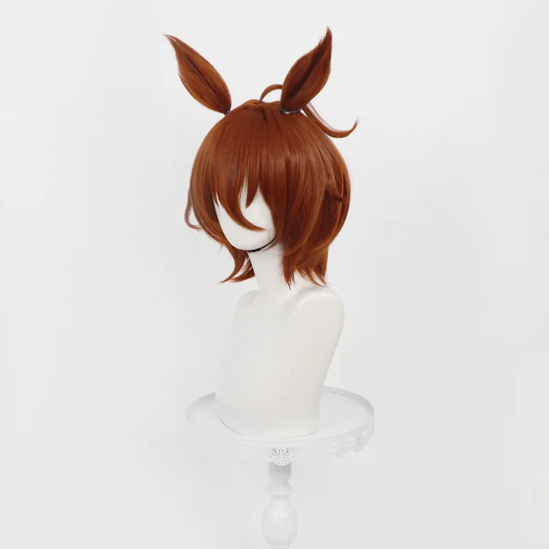 Game Pretty Derby Agnes Tachyon Cosplay Wig Superluminal Princess Short Wig Ear Tail For Comicon Hallowmas Party Adult Women Men