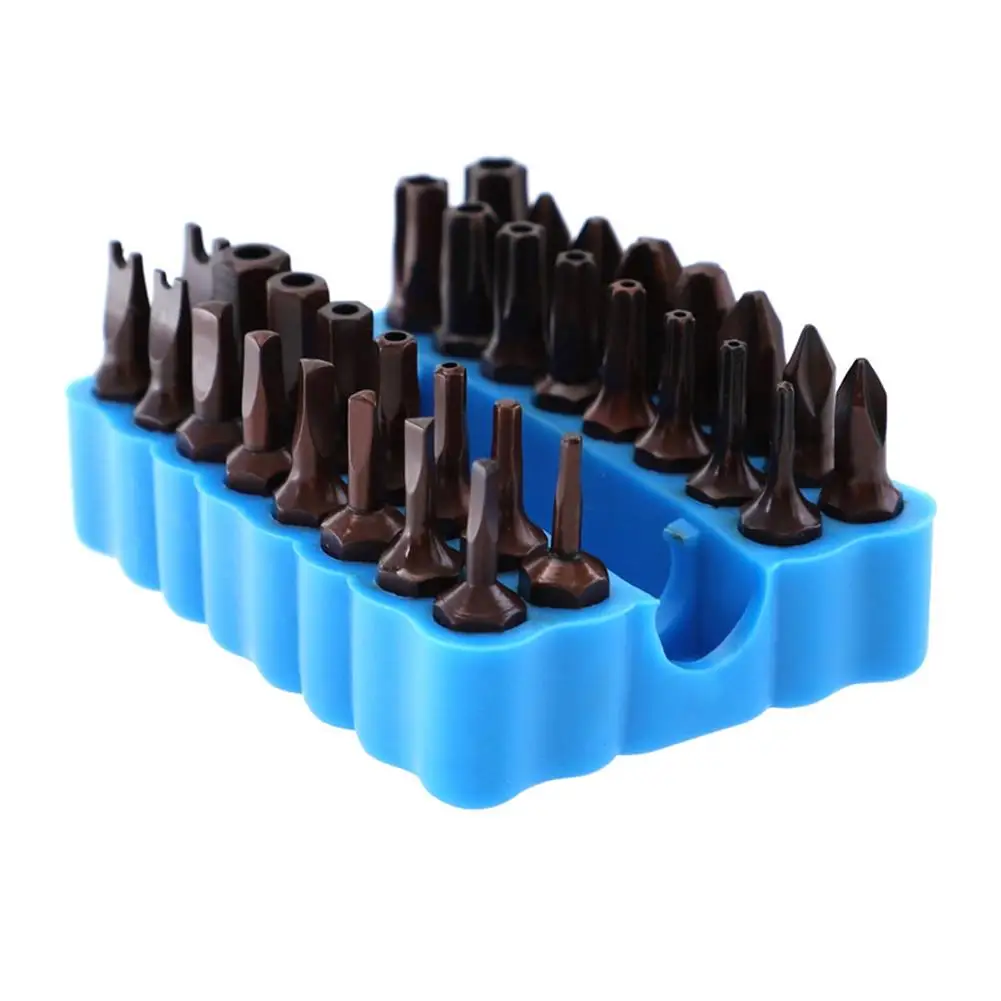 2/4/6/8/10 قطعة 33 حفرة مفك بت مقعد التخزين ل 1/4 "عرافة عرقوب بت المضادة للانزلاق العالمي بت تخزين الرف لورشة العمل #2