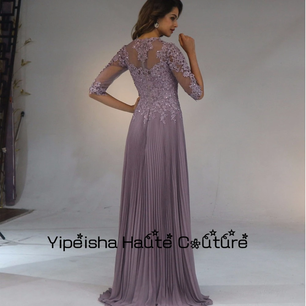 Yipeisha Floor Length Chiffon Sequined Half SLeeve Mother Of Bridal Dresses Beads Strapless Wedding Party Gowns New Zipper Back