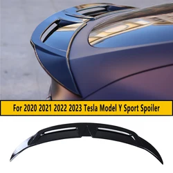 For 2021 22 24 Tesla Model Y Trunk Bright black Carbon fiber pattern ABS Lid Spoiler Wing Car Tailgate Lip Body Kit Accessories