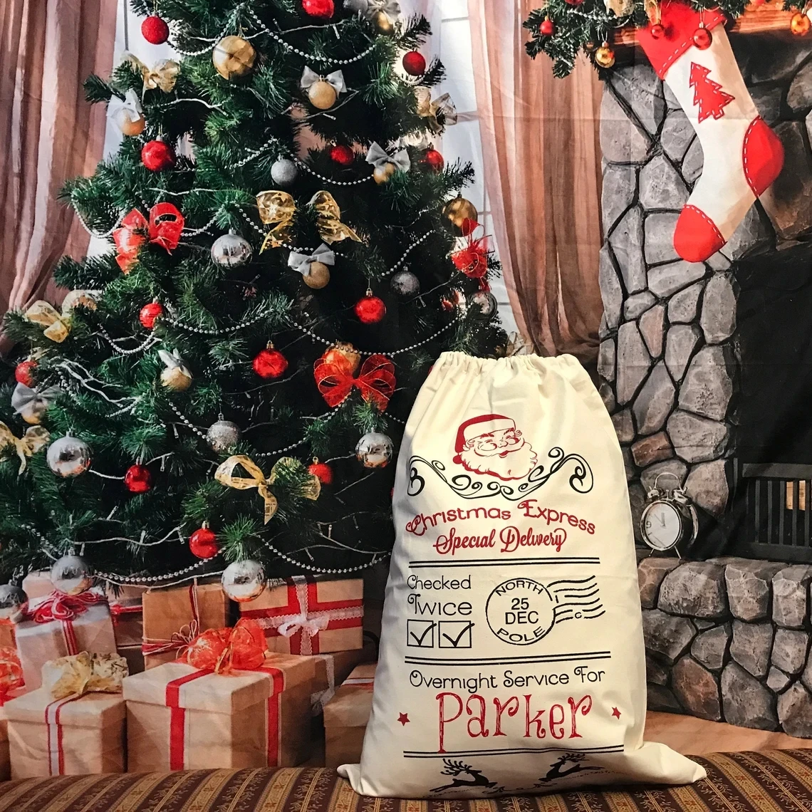 

Personalized Christmas Express Special Delivery Canvas Santa Sack, santa sack, personalized, christmas bag, santa bag,canvas bag