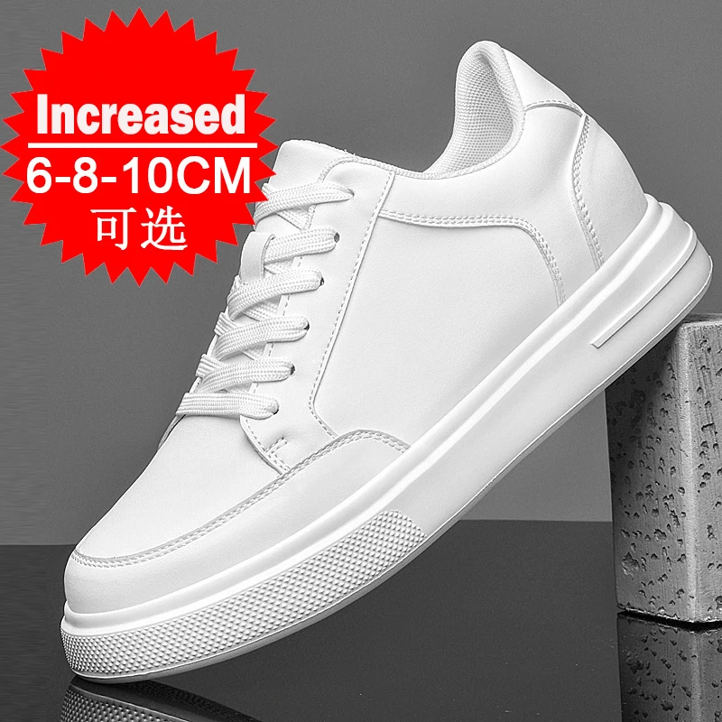 

Men's Sports Shoes Invisible Height Increasing Shoes 8CM Trendy Thick Sole Men Shoes Breathable Sports Shoes Casual Board Shoes