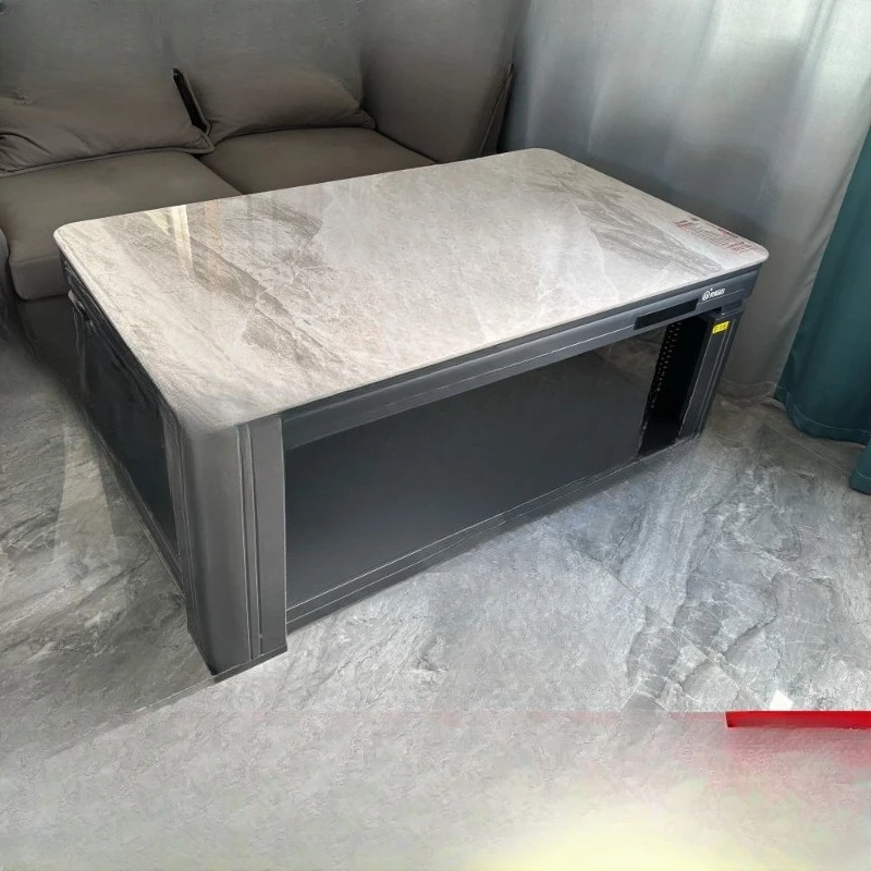 New rectangular voice, heating coffee table, living room can lift mobile electric heating table