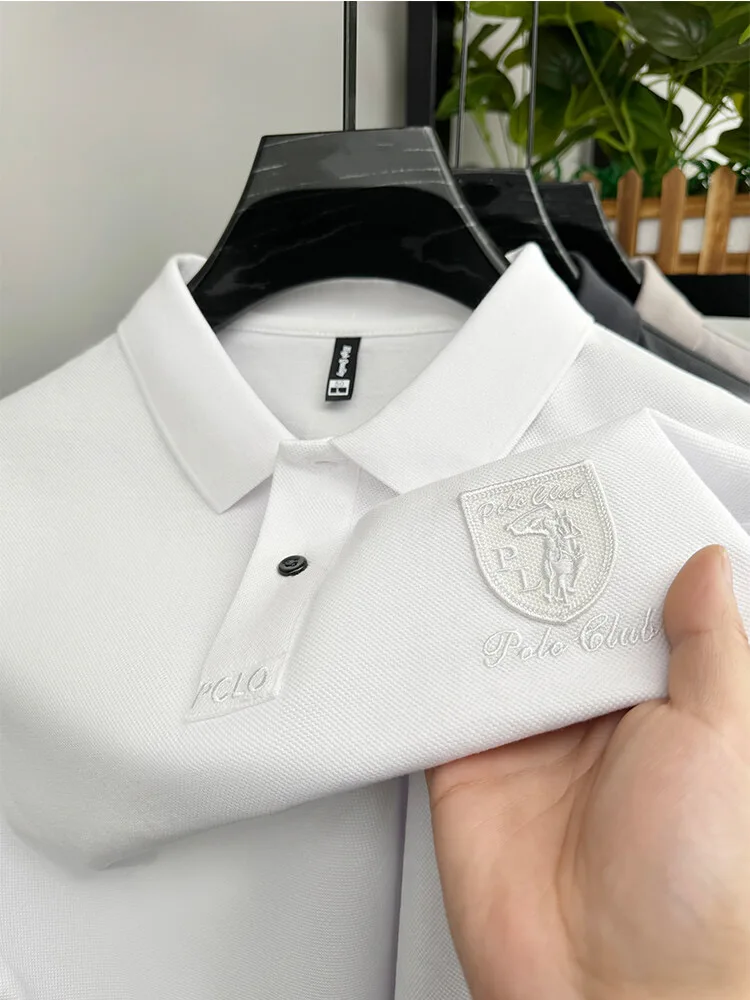 High end brand short sleeve men's POLO shirt summer fashion hot selling embroidery design golf top breathable casual T-shirt view 2