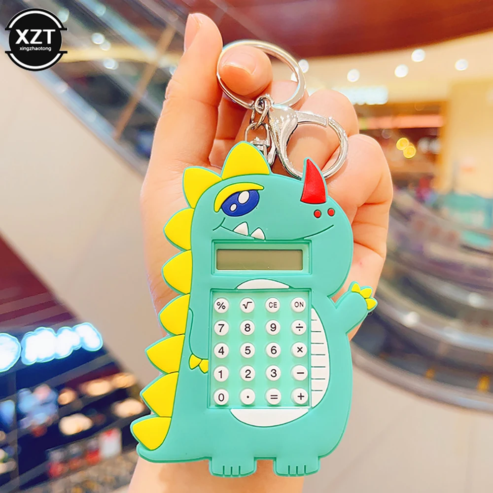 Cartoon Mini Calculator Kawaii Handheld Pocket Calculator Keychain Student Learning  Stationery Children Gifts